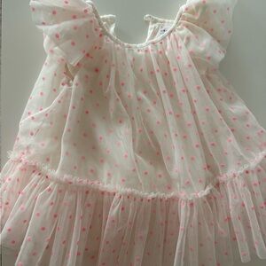 GAP Baby Tulle Dress with Pink Polka Dots